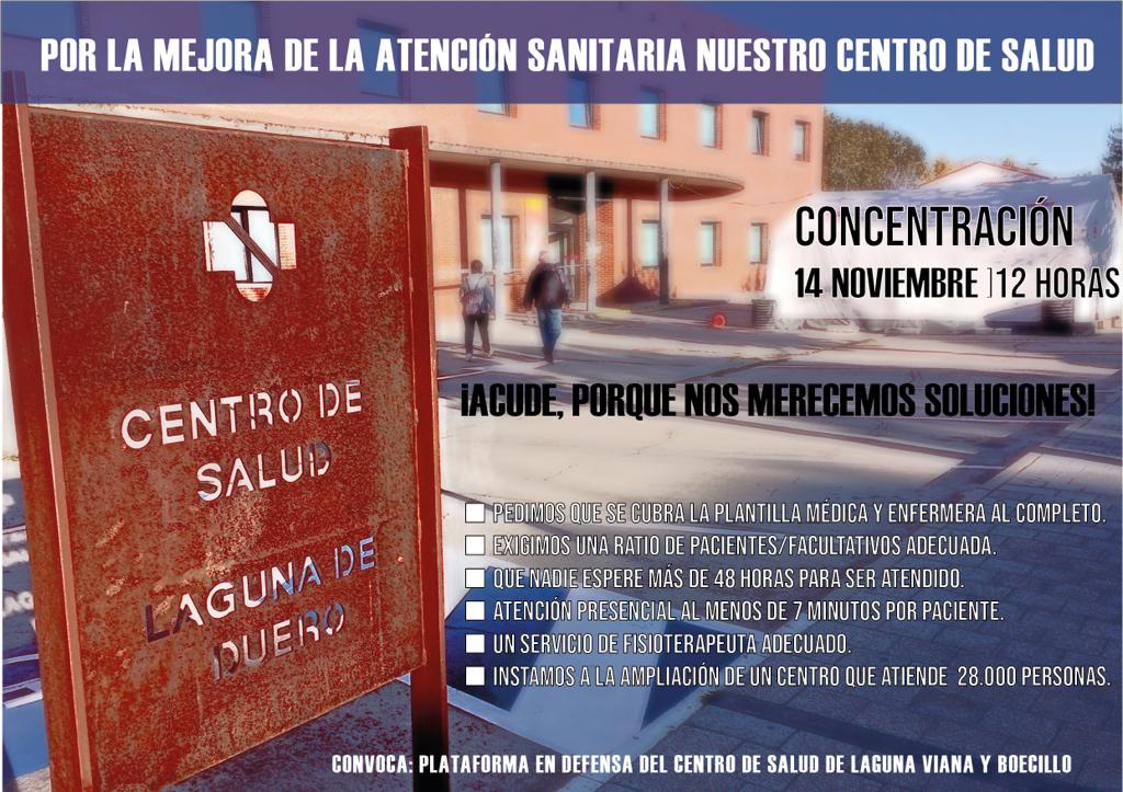EL PSOE DE LAGUNA, COMO INTEGRANTE DE LA PLATAFORMA EN DEFENSA DEL CENTRO DE LAGUNA, BOECILLO Y VIANA, CONVOCA A TODOS LOS CIUDADANOS EL DOMINGO 14 DE NOVIEMBRE