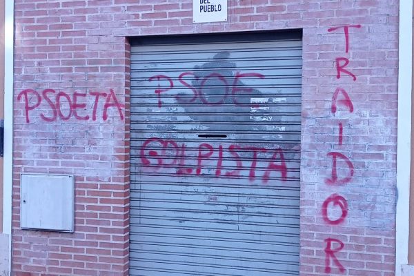 NUEVO ATAQUE DE ODIO A LA SEDE DEL PSOE DE LAGUNA DE DUERO